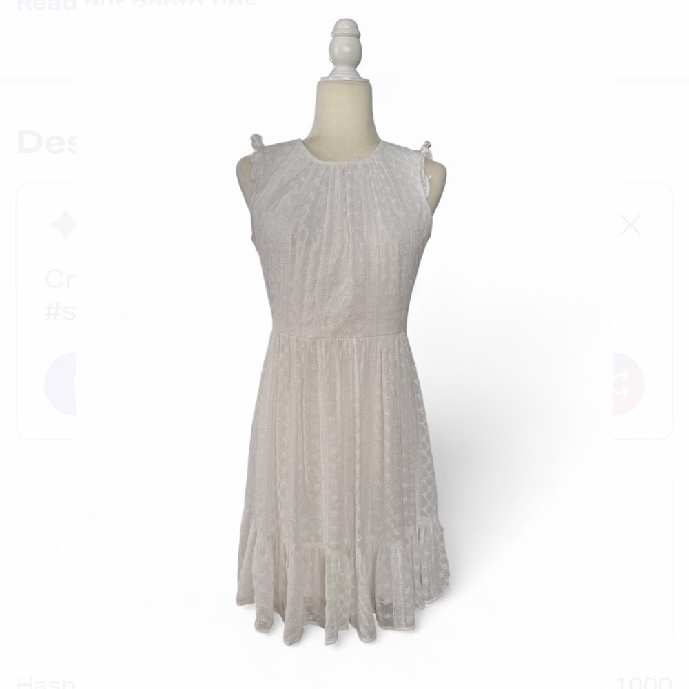 Calvin Klein White Textured Dress